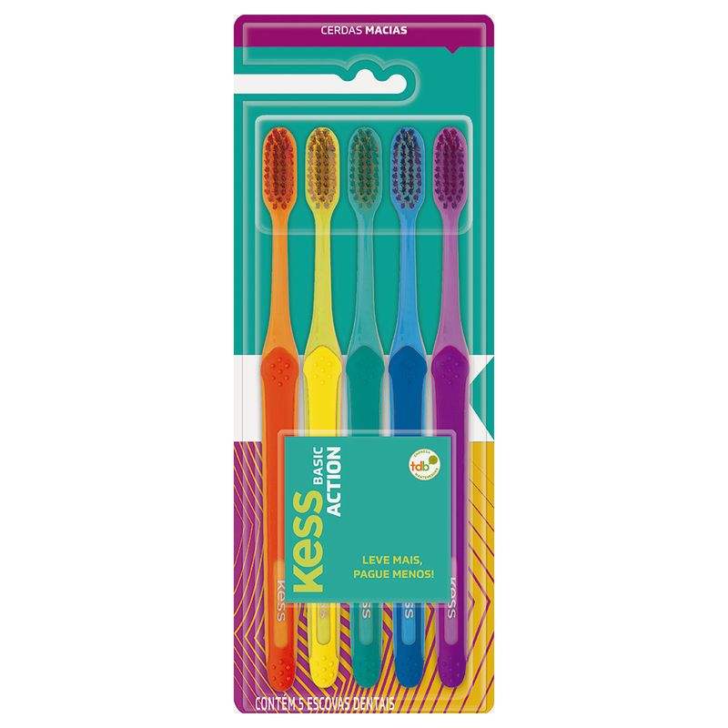 Escova-Dental-Kess-Basic-Action-5-Unidades