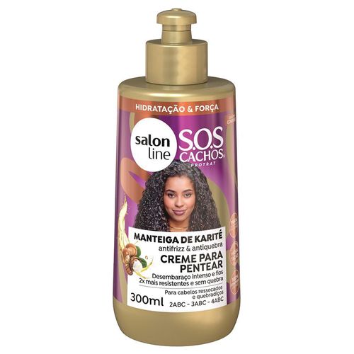 Manteiga de Karité Creme de Pentear Sos Cachos Salon line 300 ML