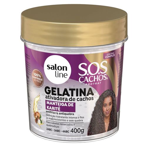 Gelatina Manteiga de Karité Sos Cachos Salon Line 400 G