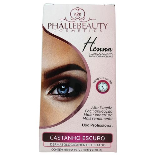 Henna Para Sobrancelha Castanho Escuro Phállebeauty Ph0594