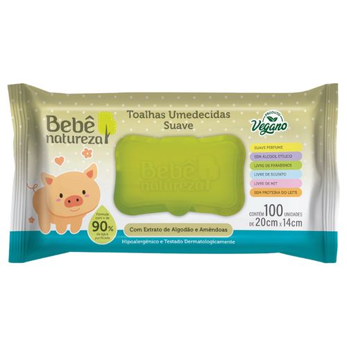 Toalha Umedecida Bebe Natureza Suave 100 Unidades