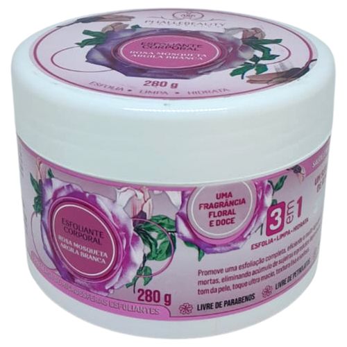 Esfoliante Corporal de Rosa Mosqueta e Argila Branca Phállebeauty Ph0598 280g