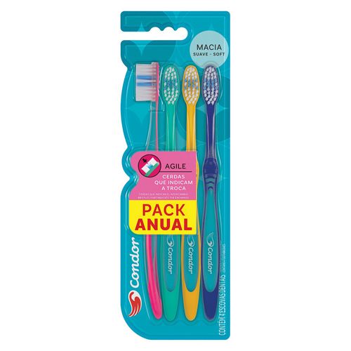 Escova Dental Condor Agile Com 4 Unidades