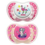 Kit Kuka 2 Chupetas Lumina NigDay N2 Ortodontica Rosa