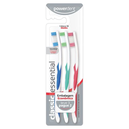 Escova Dental Powerdent Classic Média L3P2