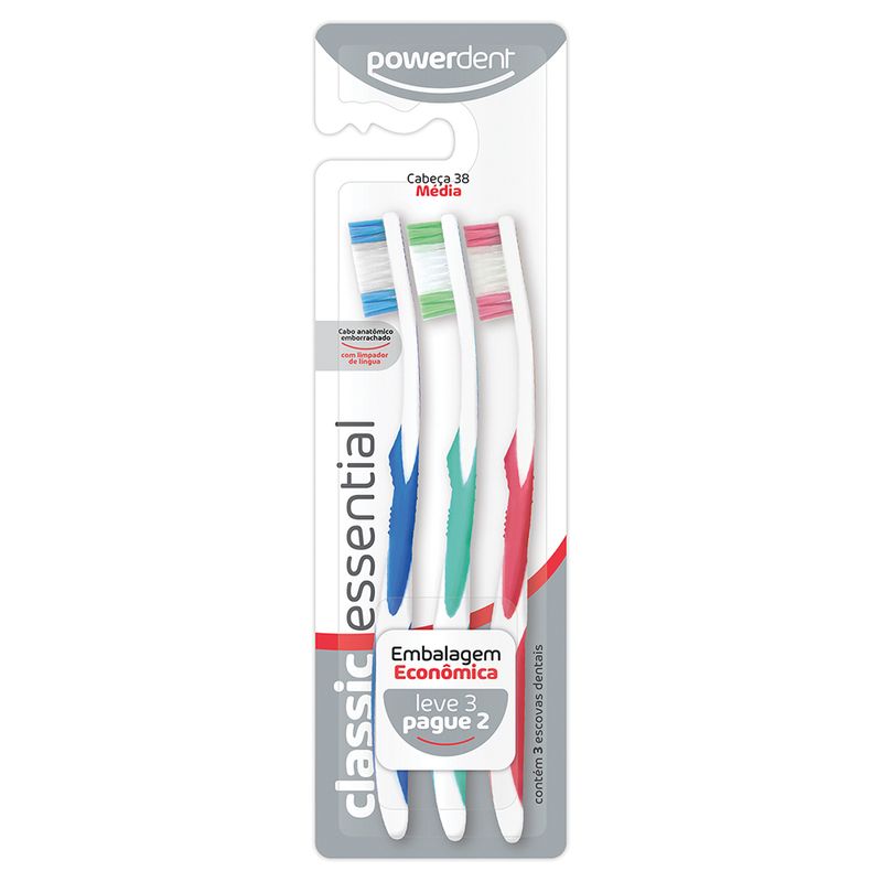 Escova Dental Powerdent Classic Media L3P2