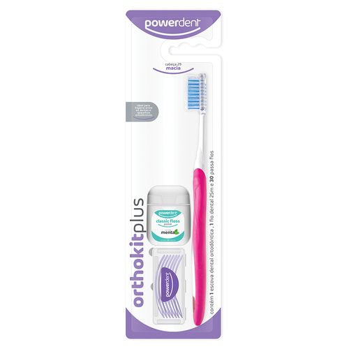 Kit Escova Powerdent Orthokit Plus Passador e Fio 25m