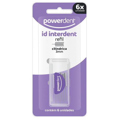 Refil Interdental Powerdent Cilindrico 3mm 6 Unidades