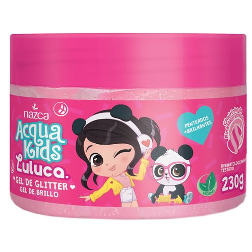 Gel Glitter Acqua Kids Nazca Luluca Para Todos os Tipos de Cabelo 230g