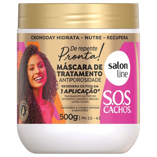 Máscara Salon Line S.O.S Cachos Derrepente Pronta Ultra Gloss Antiporosidade 500g