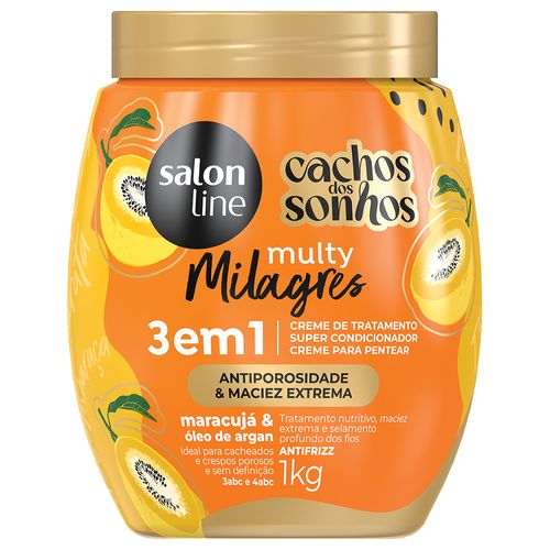 Creme 3em1 Salon Line Cachos dos Sonhos Multy Milagres Maracujá 1kg