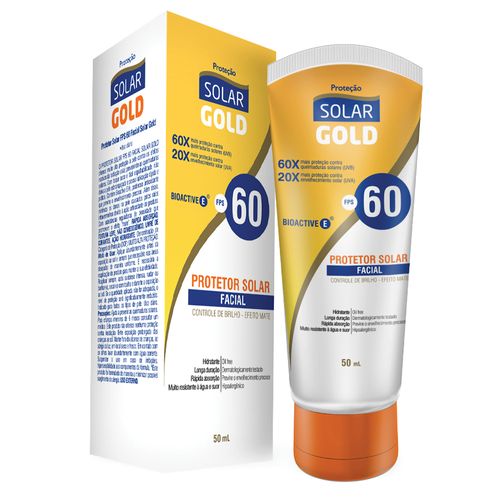 Protetor Solar Facial FPS60 Gold Nutriex 50ml