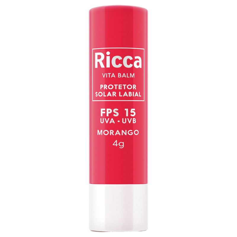 Protetor-Labial-Ricca-de-Morango-FPS-15-com-Blister