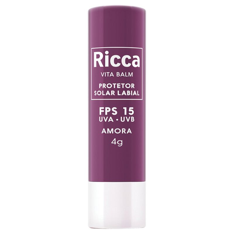 Protetor-Labial-Ricca-de-Amora-FPS-15-com-Blister