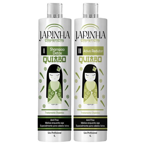 Kit Japinha Orgânico de Quiabo (Shampoo+ Redutor) 1 Litro