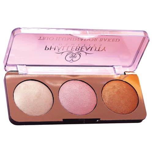 Paleta Trio Iluminador Baked Phallebeauty PH9000