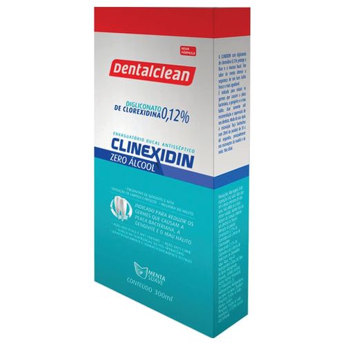 Antisséptico Bucal Clinexidin 300ml - com Clorexidina e Zero Álcool, Dentalclean