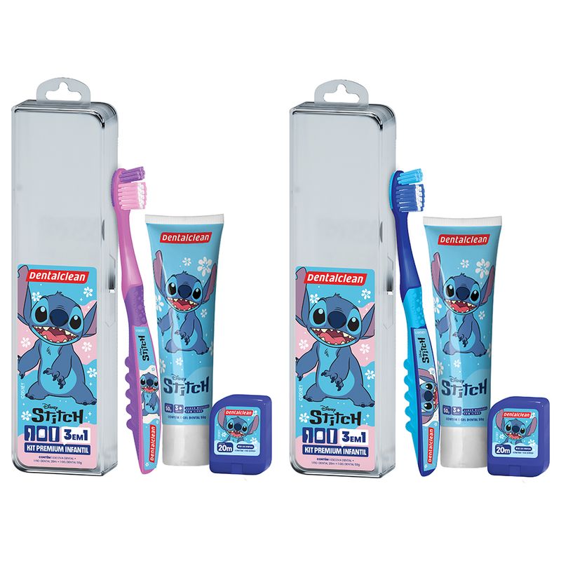 Estojo-Dentalclean-Stitch--Escova-Gel-50g-Fio-20M-