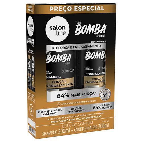 Kit Salon Line Bomba Força e Engrossamento ( Shampoo + Condicionador )