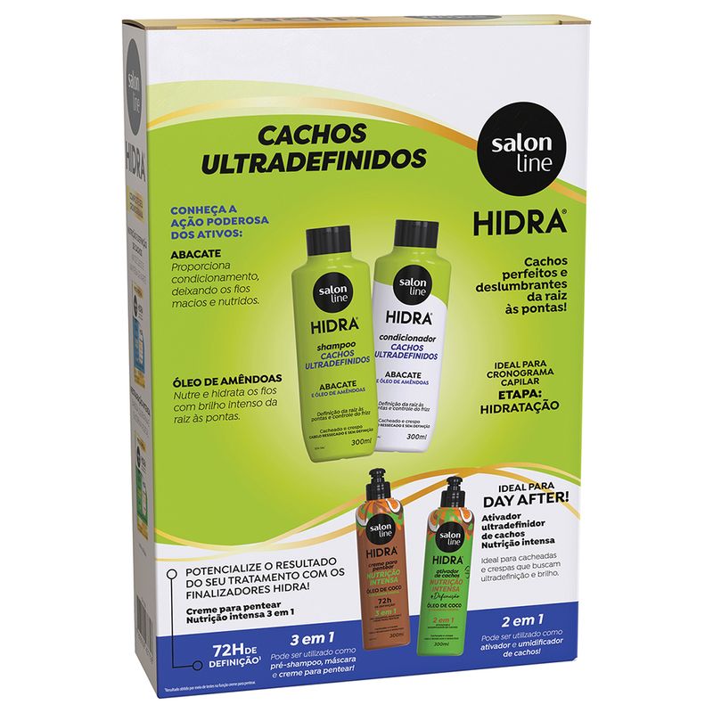 Kit Hidra Cachos Ultra Definidos Salon Line Hidratacao E Reparacao -Shampoo - Condicionador- 300ml