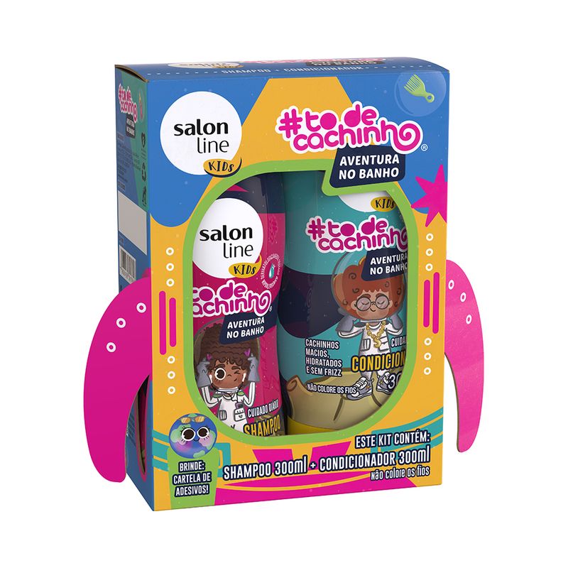 Kit-Salon-Line--Todecachinho-Kids-Aventura-No-Banho--Shampoo---Condicionador--300ml