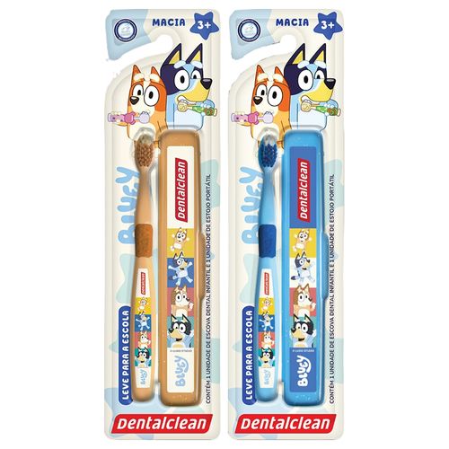 Escova Dental Infantil Dentalclean Bluey Escolar Macia