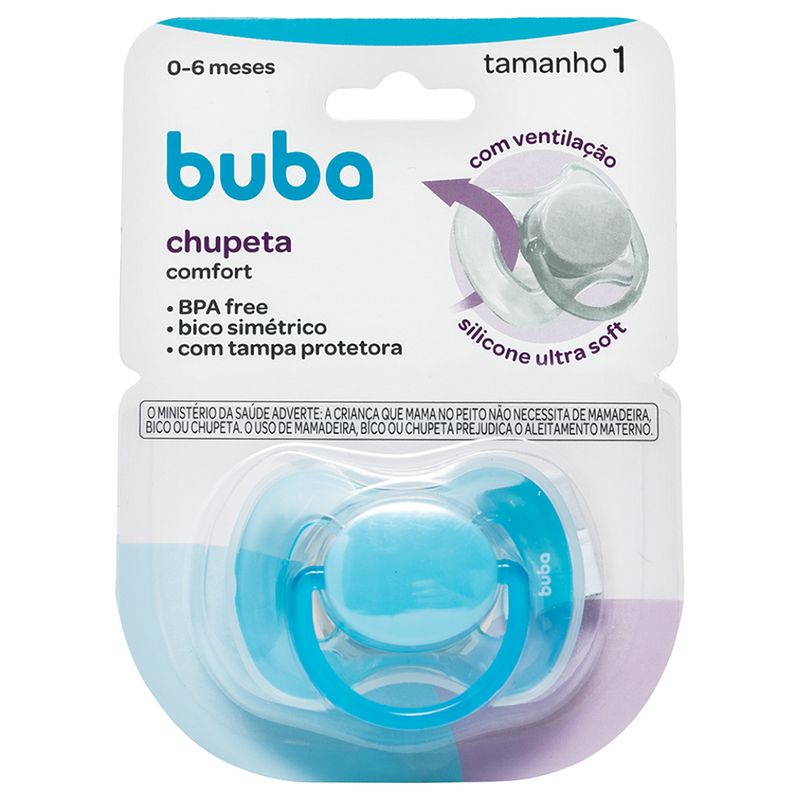Chupeta-Buba-Comfort-Tamanho-1-Azul