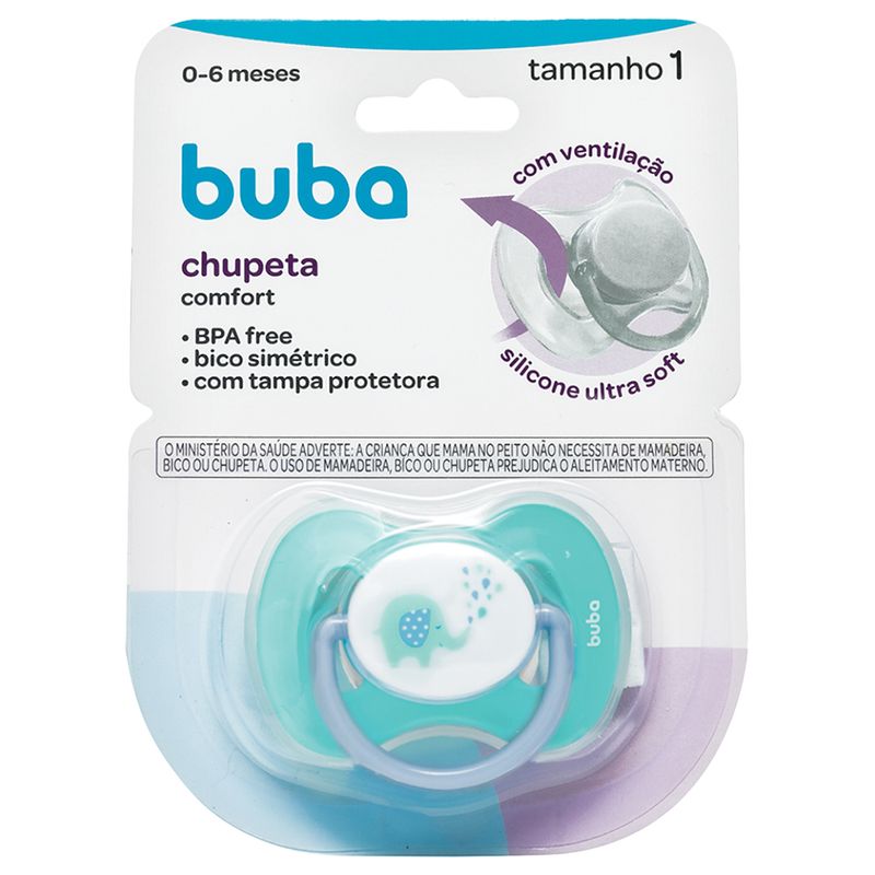 Chupeta-Buba-Comfort-Tamanho-1-Elefantinho-Azul