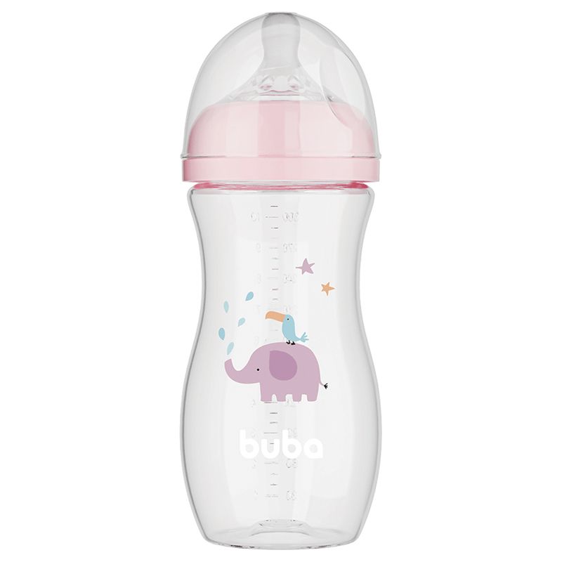 Mamadeira-Buba-Easy-Flow-330ml-Elefante-Rosa
