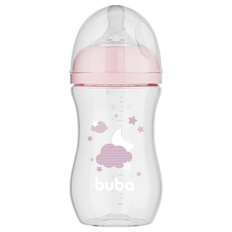 Mamadeira Buba Easy 270ml Nuvem Rosa