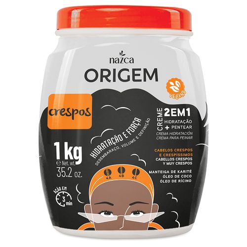 CREME DE  HIDRATAÇÃO+PENTEAR ORIGEM NAZCA 2EM1 CRESPOS 1KG