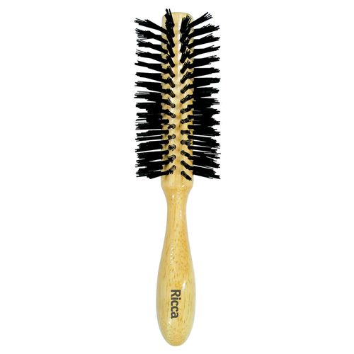 Escova de Cabelo Ricca de Madeira Nylon Meia Lua