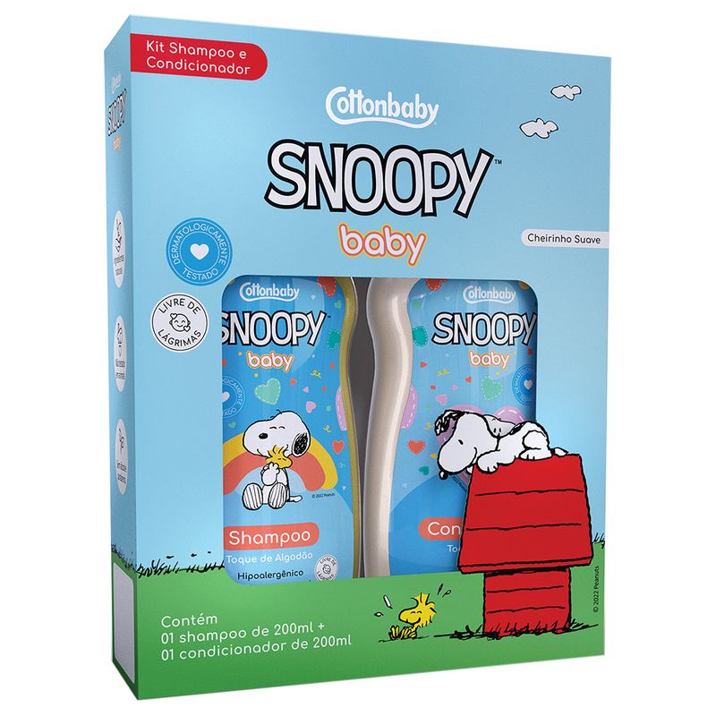 Kit-Snoopy-Toque-De-Algodao--Shampoo--Condicionador--200ml