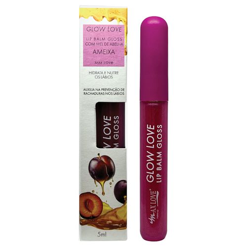 Max Love Glow Love Lip Balm Gloss Mel de Abelha Ameixa