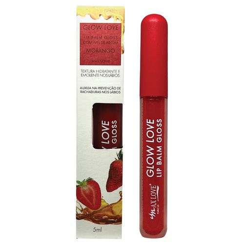 Max Love Glow Love Lip Balm Gloss Mel de Abelha Morango