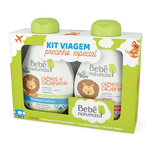 Kit Viagem Bebê Natureza Cachos (Shampoo+Condicionador) 120ml