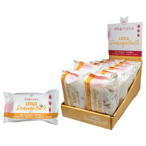 LENÇO DEMAQUILANTE MIA MAKE COLÁGENO + VITAMINA C 4 X 1