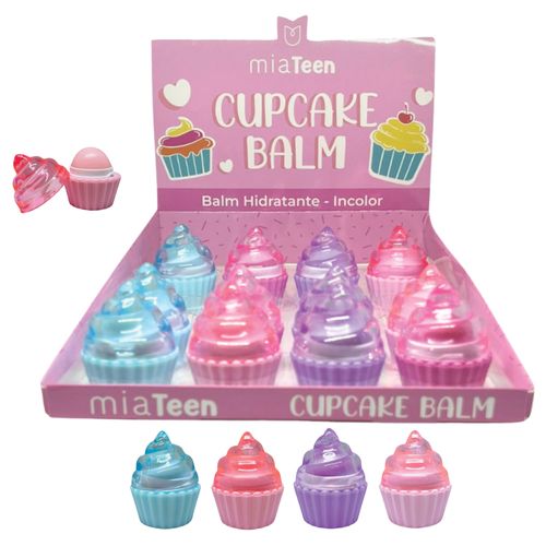 DISPLAY BALM HIDRATANTE MIA MAKE CUPCAKE TEEN COM 24 UNIDADES
