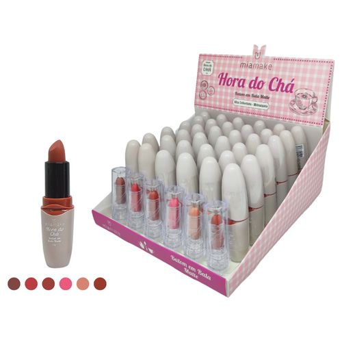 DISPLAY BATOM BALA MATTE MIA MAKE HORA DO CHÁ COM 36 UNIDADES