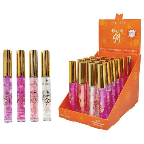 DISPLAY RAIOS DE SOL LIP OIL MIA MAKE COM 24 UNIDADES