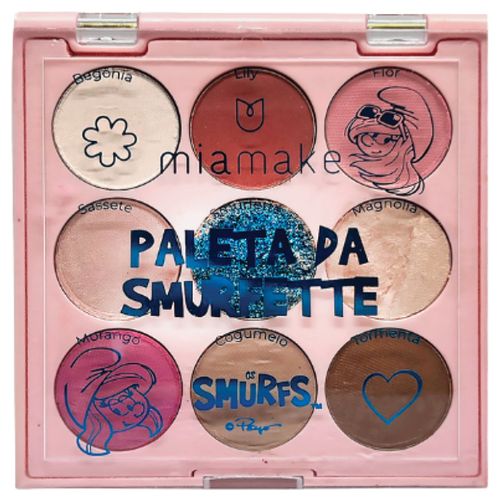 PALETA DE SOMBRAS DA SMURFETTE 9 CORES MIA MAKE
