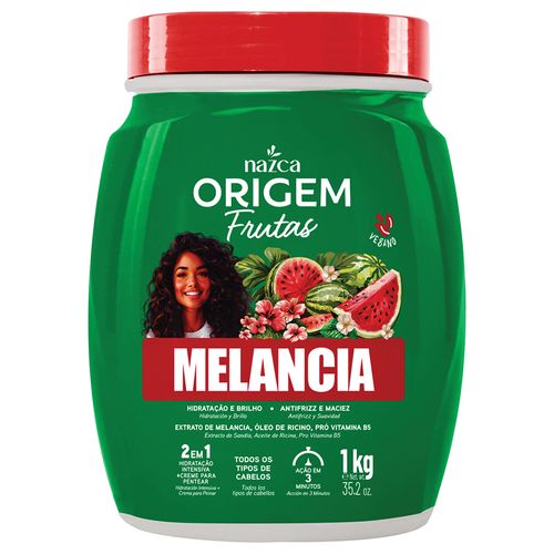 CREME DE HIDRATAÇÃO + CREME DE PENTEAR NAZCA ORIGEM 2EM1 MELANCIA 1KG