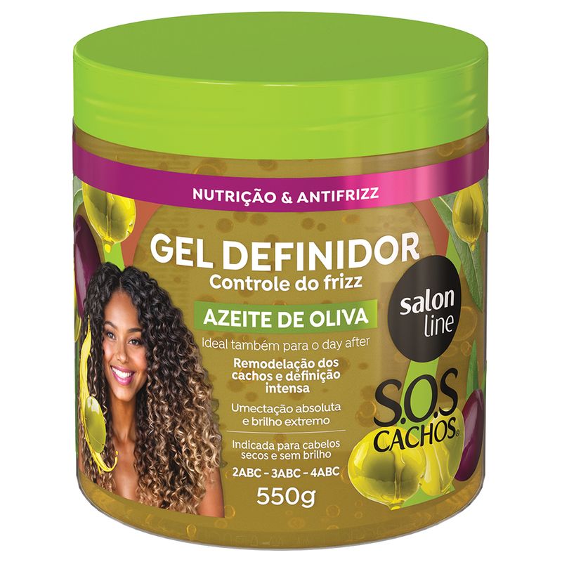Gel Definidor Revitalizador De Cachos Salon Line Sos Azeite De Oliva 550g