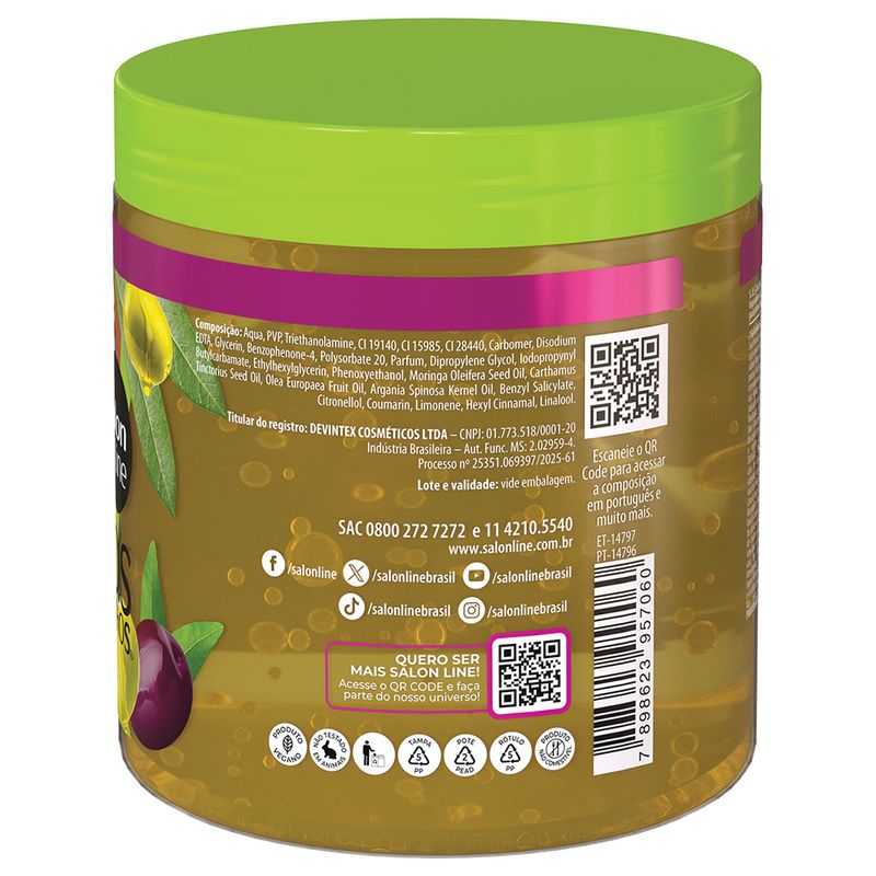 Gel Definidor Revitalizador De Cachos Salon Line Sos Azeite De Oliva 550g