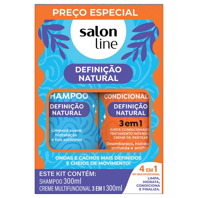 Kit Salon Line Multy Definicao Natural -Shampoo-Condicionador-