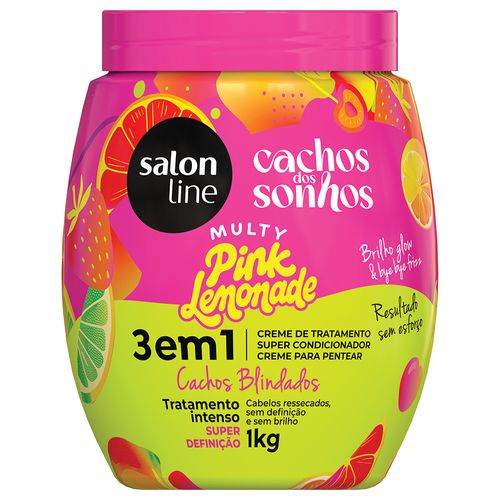 Creme 3em1 Salon Line Cachos Dos Sonhos Multy Pink Lemonade 1kg
