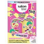 Kit Salon Line Kids Vanilla Vibes -TDC Multy Doce Definicao -Shampoo - Creme Multifuncional-