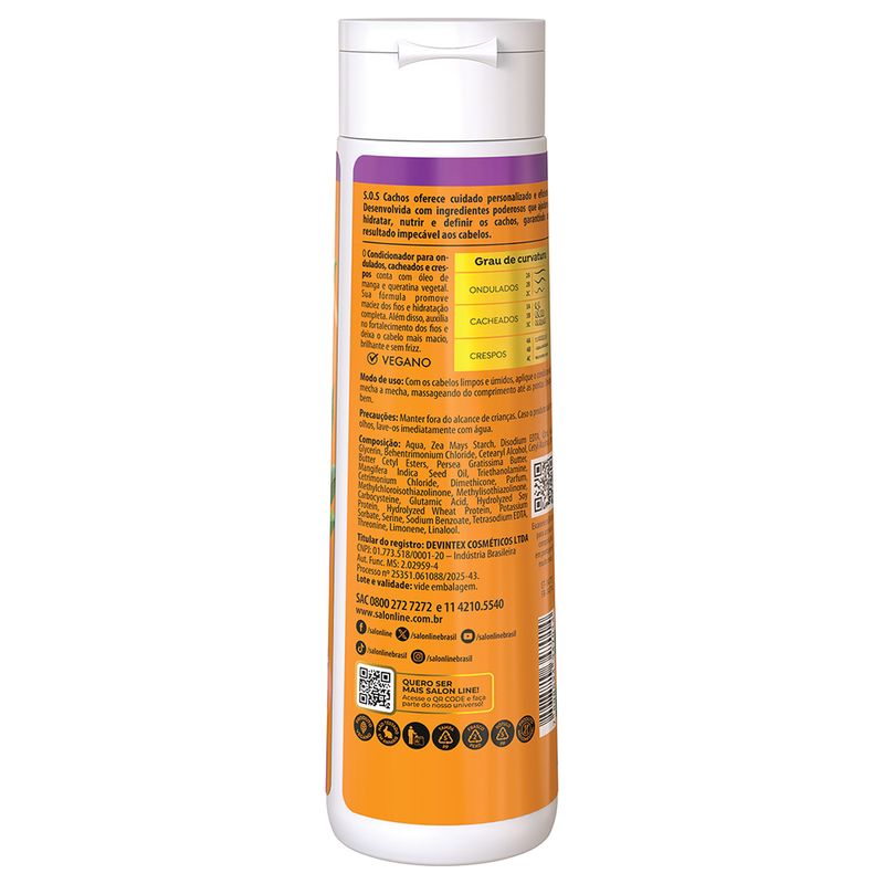 Condicionador Salon Line Sos Cachos Oleo De Manga 300ml
