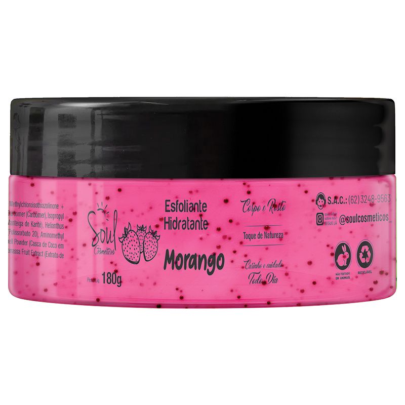 Esfoliante Hidratante Soul Morango 180g