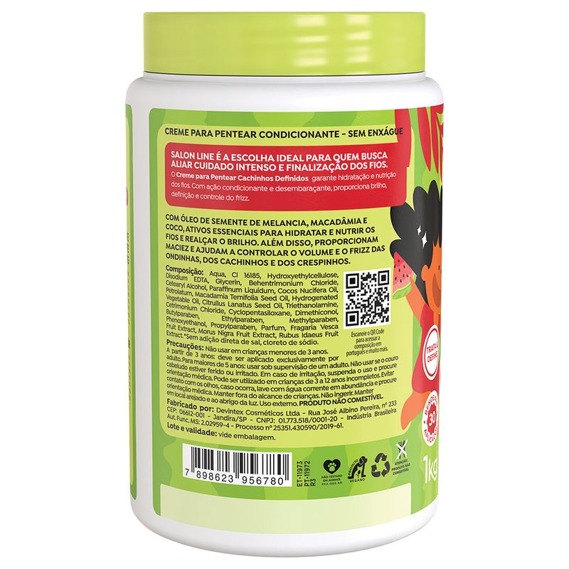 Creme De Pentear Salon Line Kids Cachinhos Definidos Melancia 1k